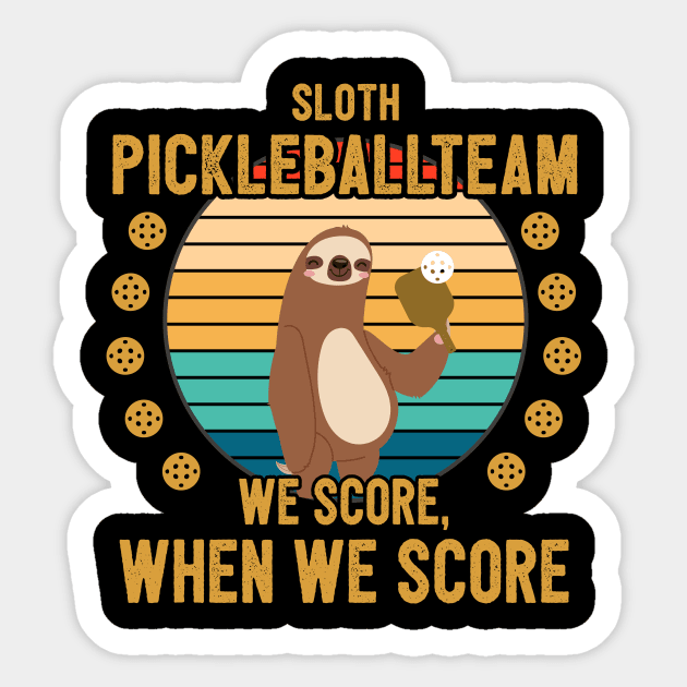 Funny Pickleball Player Gift Sloth Sticker by Pummli